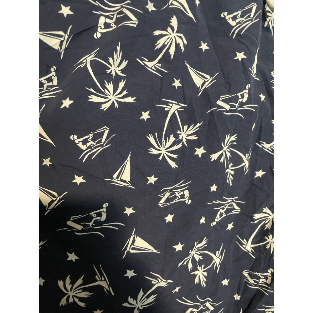 Polo Ralph Lauren Swim Trunks Mens Medium Navy Tropical Palm Tree Sailboat Print - Picture 3 of 11